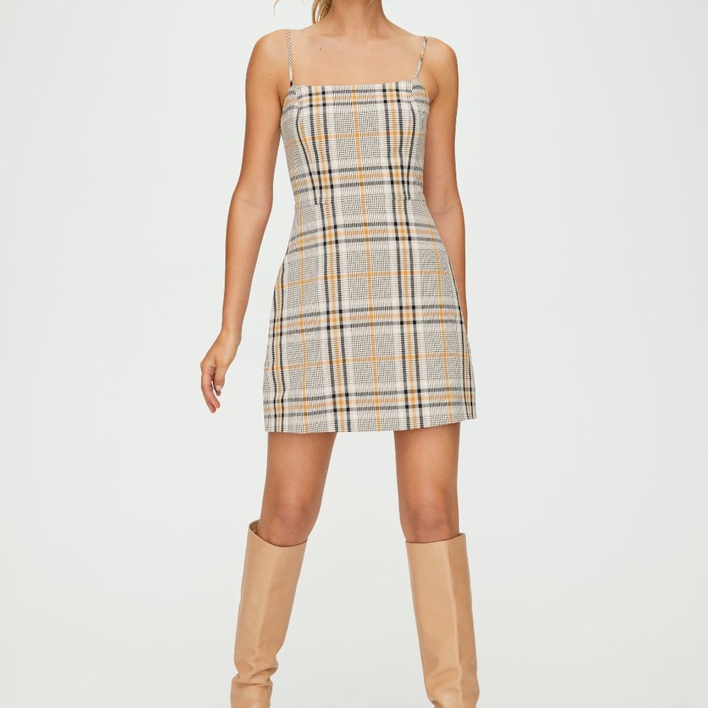Aritzia Wilfred Isabelle Dress in Navy Plaid (4)